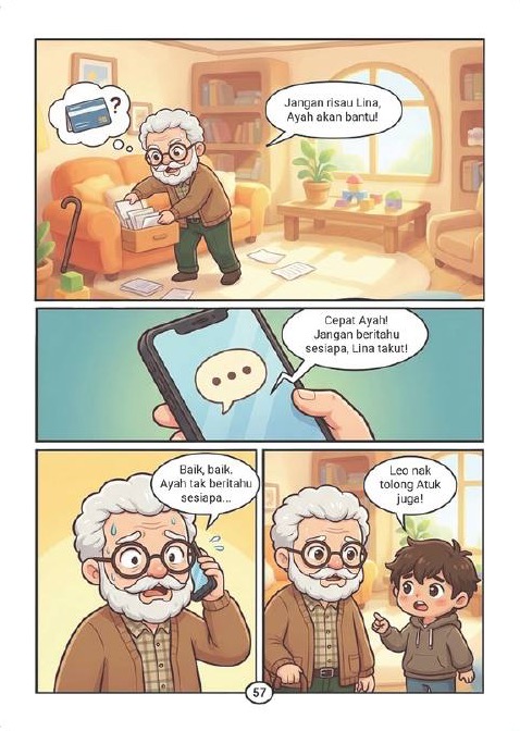 Halaman komik ScamAlert Junior Buku 1, contoh 8