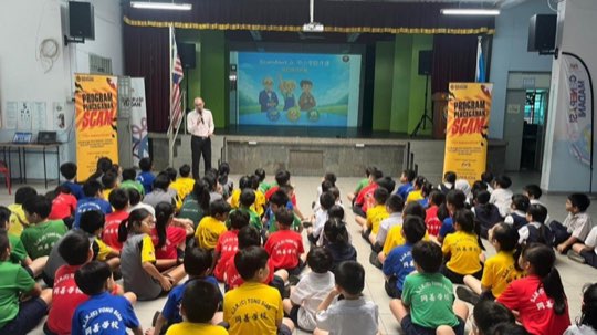 Students attending a ScamAlert Junior school talk